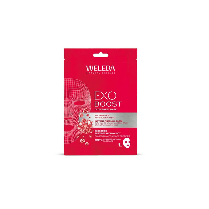 WELEDA Exo Boost Maseczka w płachcie z granatem i peptydami maca, 20 ml