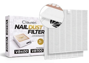 CLAVIER Filtry do pochłaniacza pyłu V8400/V8700, 3 szt