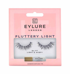 Eylure Fluttery Light Lashes sztuczne rzęsy z klejem efekt wypełnienia No. 117