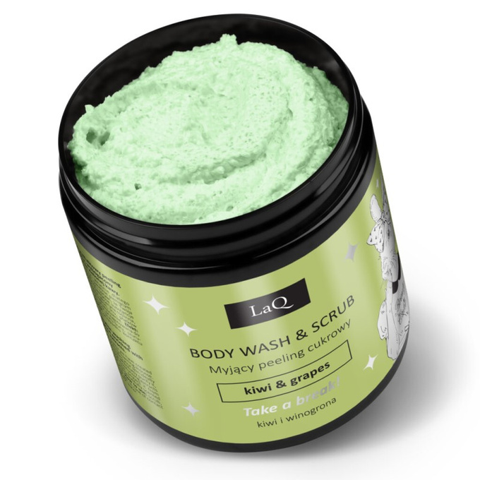 LaQ KIWI I WINOGRONA myjący peeling cukrowy, 220 g