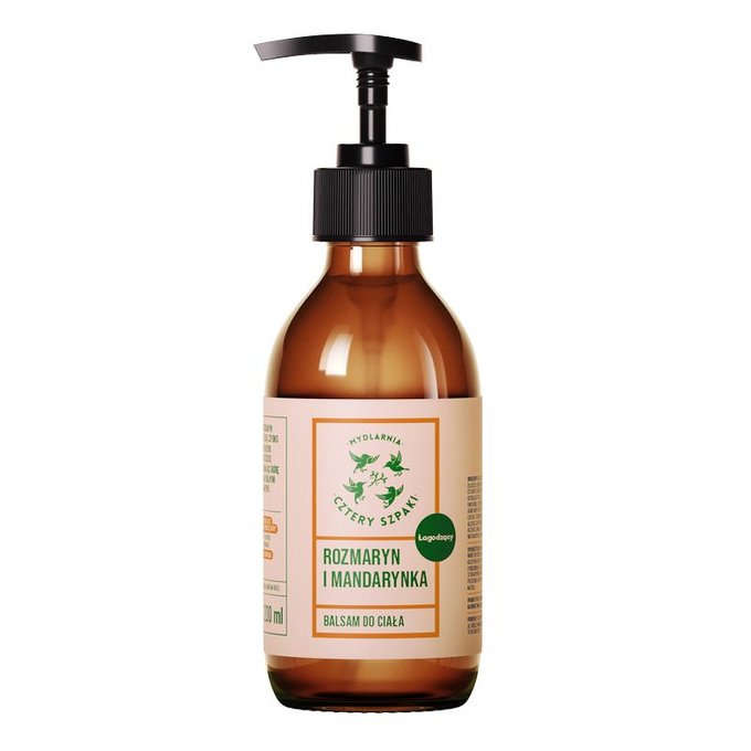 4 Szpaki Balsam łagodzący do ciała Rozmaryn i Mandarynka, 200 ml
