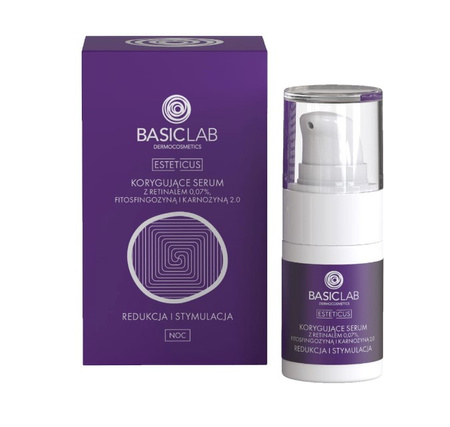 BasicLab Dermocosmetics Korygujące serum z retinalem 0,07%  15 ml