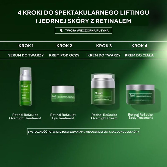 Murad Ujędrniająca kuracja przeciwzmarszczkowa do twarzy i szyi Retinal ReSculpt Overnight Treatment