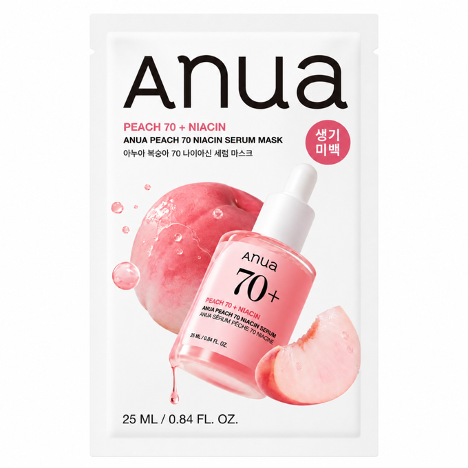Anua Peach 70 Niacin Serum Mask, 25 g (1 sztuka)
