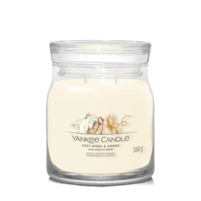 Yankee Candle Signature - Świeca średnia Soft Wool & Amber, 368 g