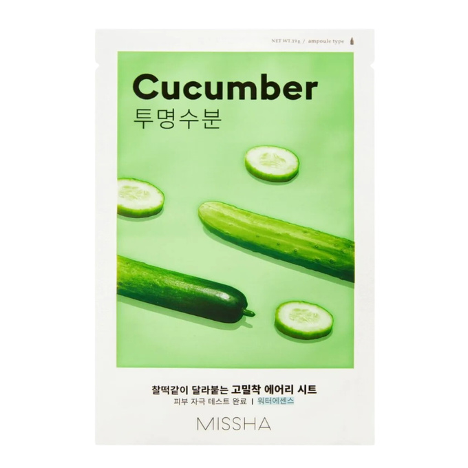MISSHA Airy Fit Sheet Mask, maseczka w płachcie Cucumber, 1 szt