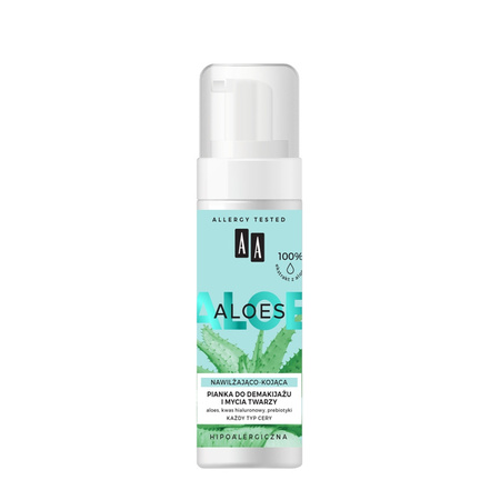 Aloes 100% Aloe Vera Extract pianka do demakijażu i mycia twarzy nawilżająco - kojąca 150 ml