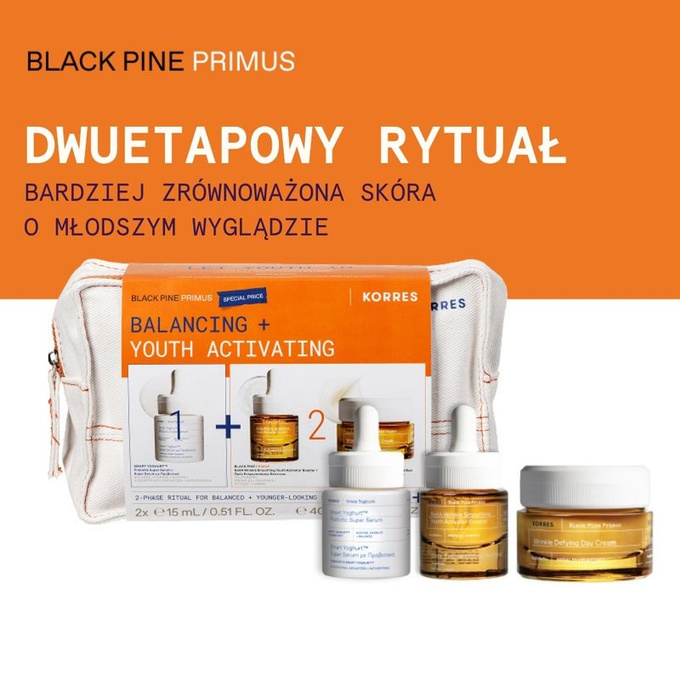 Korres Dwuetapowy rytuał z Black Pine Primus i Smart Yoghurt™