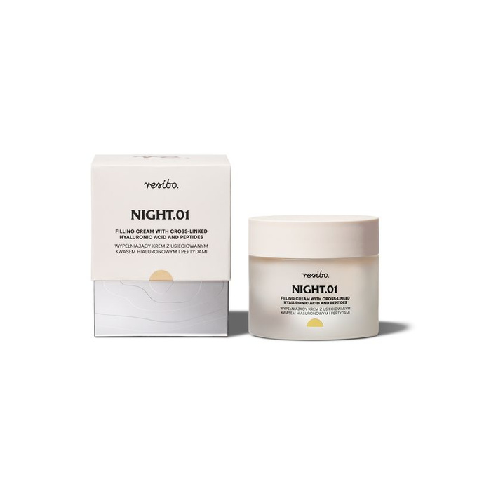Resibo Krem wypełniający z kwasem hialuronowym na noc, 50 ml