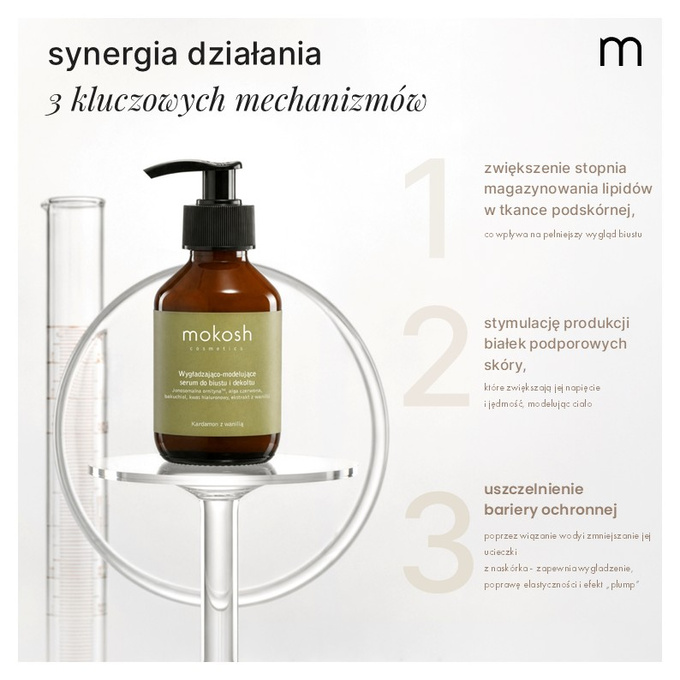 Mokosh Wygładzająco-modelujące serum do biustu i dekoltu Kardamon z wanilią, 140 ml