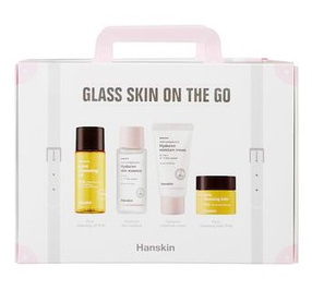Hanskin Glass Skin On The Go Zestaw podróżny do pielęgnacji skóry - efekt gładkiej, lśniącej cery