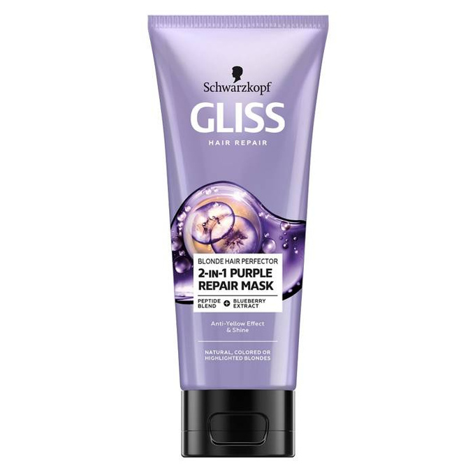 Blonde Hair Perfector 2-in-1 Purple Repair Mask maska do naturalnych farbowanych lub rozjaśnianych blond włosów 200 ml