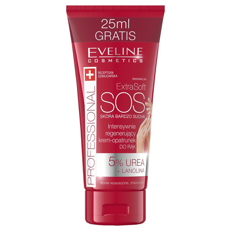 Eveline Extra Soft SOS Intensywnie regenerujący krem-opatrunek do rąk 5% urea + lanolina