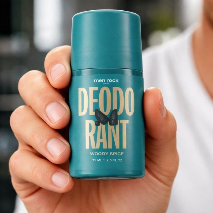 Men Rock Dezodorant drzewno-korzenny roll-on dla mężczyzn, 75 ml