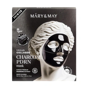 Mary&May Vegan Collagen Charcoal PDRN Mask Hydrożelowa maska na twarz box 4 szt