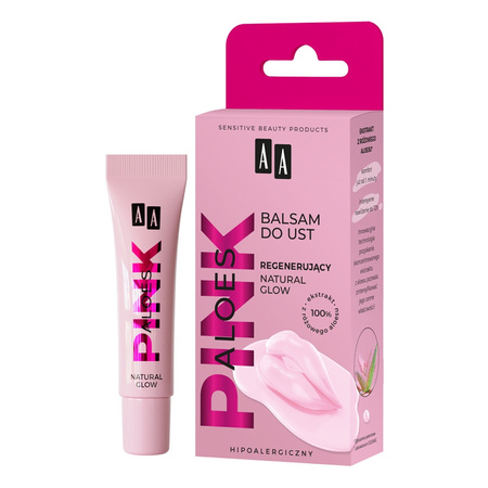 Aloes Pink regenerujący balsam do ust Natural Glow 10g