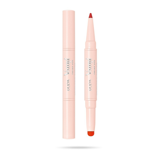 PUPA Milano Vamp! Creamy Duo Pomadka i konturówka do ust - 011 Orange Red, 10 g