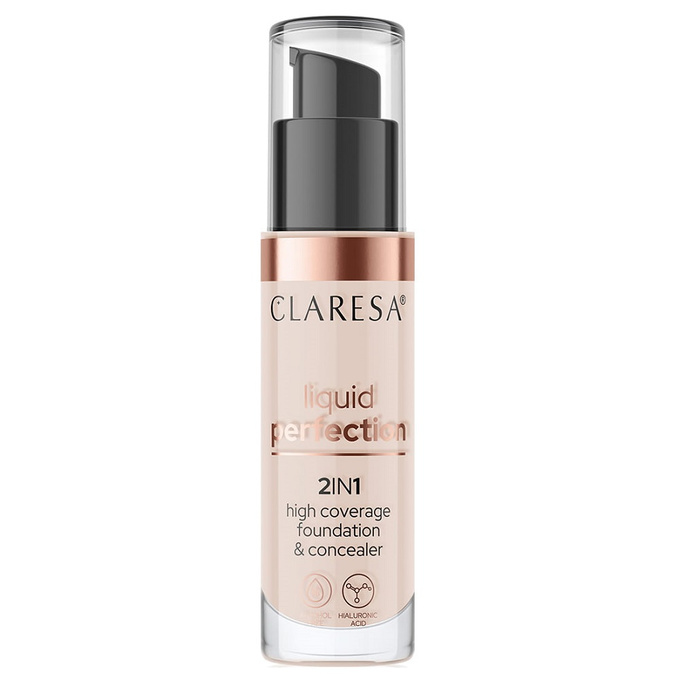 Claresa Liquid Perfection 2w1 korektor i podkład kryjący 103 Cool Medium 34g