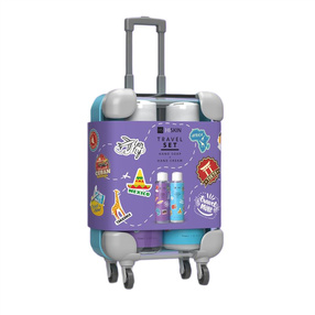 HISKIN TRAVEL SIZE SET Walizka, krem do rąk i mydło w płynie, 2 x 75 ml