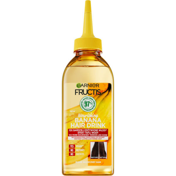 Fructis Hair Drink Banana błyskawiczna odżywka lamellarna w płynie do włosów suchych 200 ml