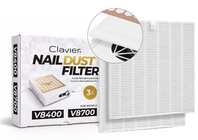 CLAVIER Filtry do pochłaniacza pyłu V8400/V8700, 3 szt
