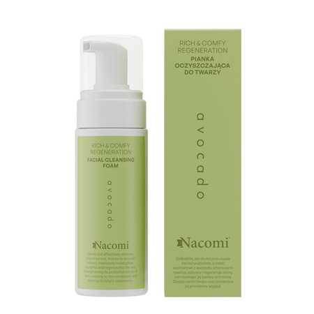Nacomi Rich&comfy regeneration - Pianka oczyszczająca do twarzy Awokado 150 ml