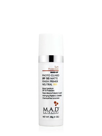 M.A.D Skincare Filtr przeciwsłoneczny spf50, broad spectrum + wyrównująca baza 30 ml