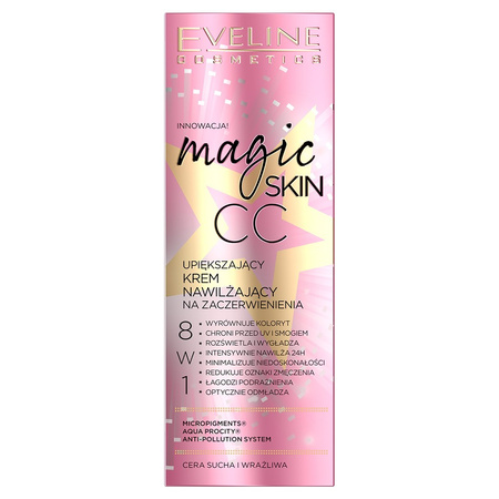 Eveline Magic Skin CC Upiększający krem nawilżający na zaczerwienienia
