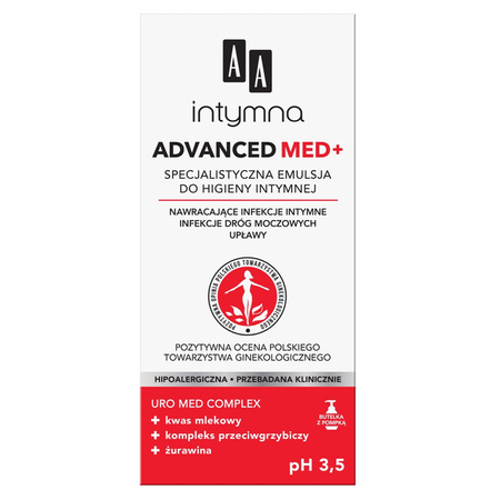 Intymna Advanced Med+ specjalistyczna emulsja do higieny intymnej pH 3.5 300 ml