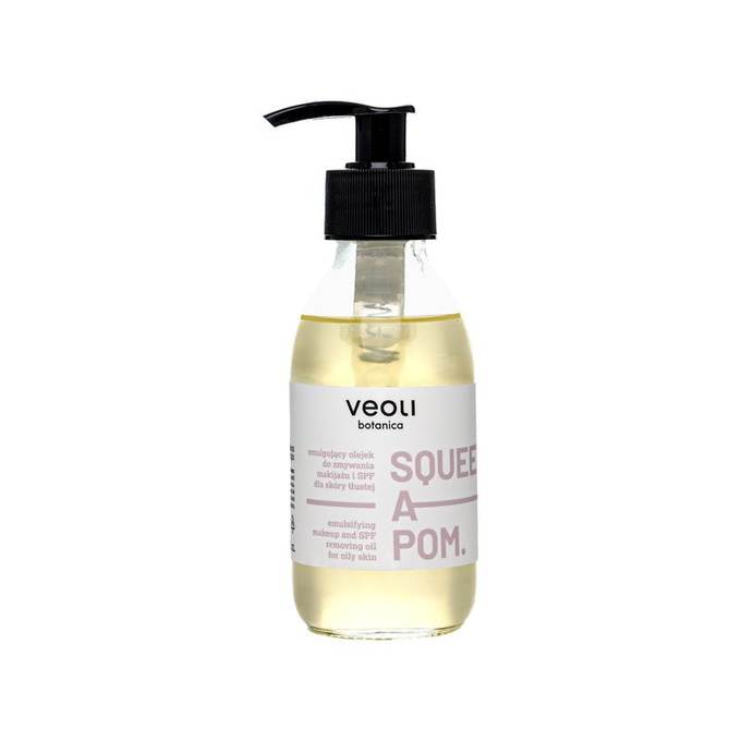 Veoli Botanica SQUEEZE A POM Emulgujący olejek do zmywania makijażu i SPF dla skóry tłustej, 150 ml