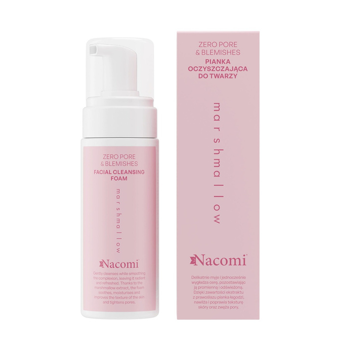 Nacomi Zero pore & blemishes Pianka oczyszczająca do twarzy Marshmallow 150 ml