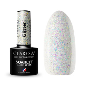 Claresa Soak Off UV/LED Glitter lakier hybrydowy 1 5g