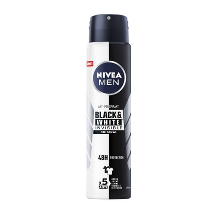 Men Black&White Invisible Original antyperspirant spray 250 ml