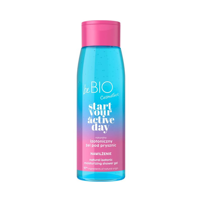 beBIO Start Your Active Day Naturalny Izotoniczny żel pod prysznic NAWILŻENIE, 400 ml