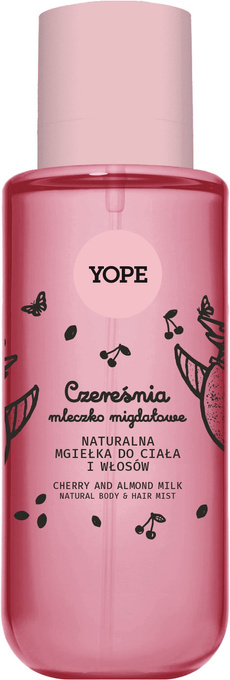 YOPE Czereśnia i Mleczko Migdałowe – Naturalna mgiełka do ciała i włosów, 200 ml