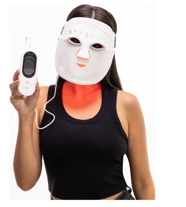 STYLPRO Wavelength Pro LED Mask 5-in-1, maska LED do pielęgnacji skóry twarzy, szyi, dekoltu, pleców i skóry głowy, 548 diod LED