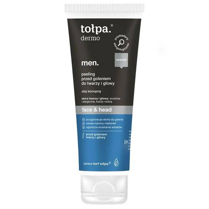 Tołpa Dermo Men face & head peeling przed goleniem do twarzy i głowy 100 ml