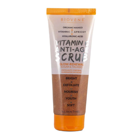 Biovene Vitamin C Anti-Age Scrub peeling do ciała z organicznym cukrem z mango i talasso 200ml