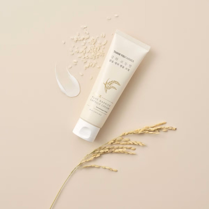 THANK YOU FARMER Rice Pure Barrier Capsule Cream Odżywczy krem barierowy z ceramidami 80 ml