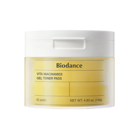 BIODANCE Vita Niacinamide Gel Toner Pad Rozświetlające płatki tonizujące, 60 szt