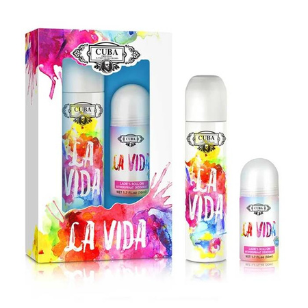 Cuba La Vida For Women zestaw woda perfumowana spray 100 ml + dezodorant w kulce 50 ml