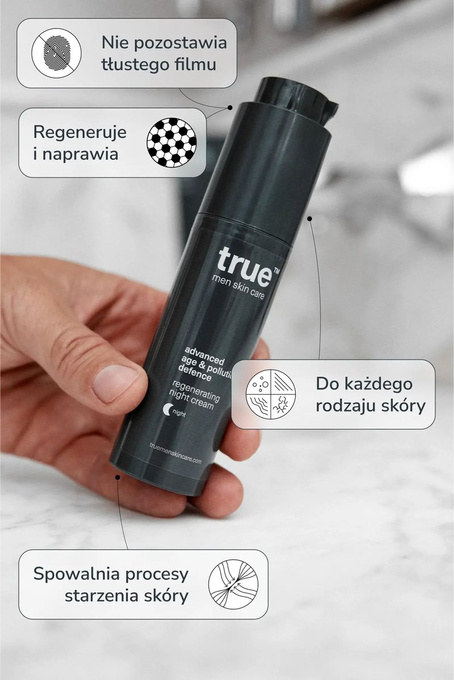true™ men skin care Krem regenerujący na noc, 50 ml