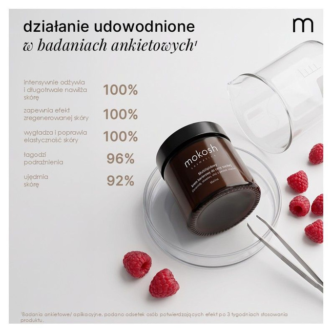 Mokosh Multilipidowy krem barierowy do cery suchej Malina, 60 ml