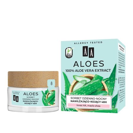 Aloes 100% Aloe Vera Extract Hydro sorbet dzienno-nocny 48h nawilżająco-kojący 50 ml