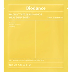BIODANCE Radiant Vita Niacinamide Real Deep Mask Hydrożelowa maska w płachcie, 1 szt