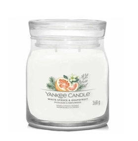 Yankee Candle Signature – Świeca średnia White Spruce & Grapefruit, 368 g