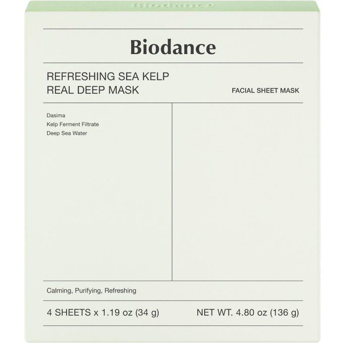 BIODANCE Refreshing Sea Kelp Real Deep Mask Hydrożelowa maska w płachcie, 4 szt