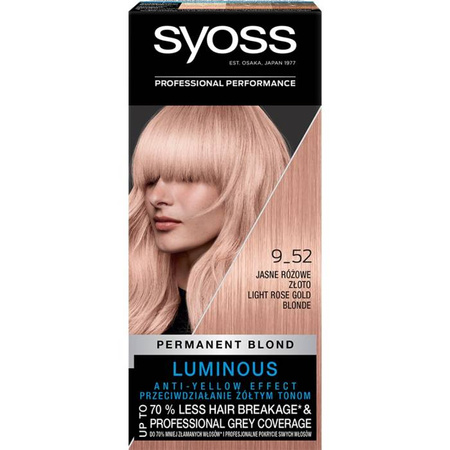 Permanent Blond farba do włosów trwale koloryzująca 9_52 Jasne Różowe Złoto