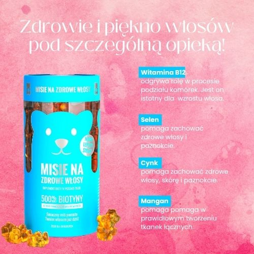 Nobel Health Misie na włosy 60 żelek