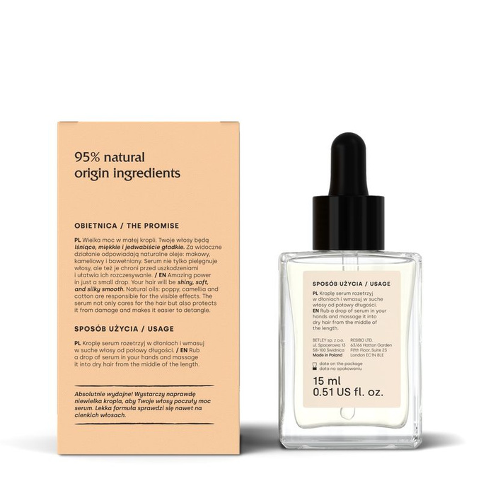 RESIBO Safe & Sound serum wygładzające i zabezpieczające końcówki włosów 15 ml